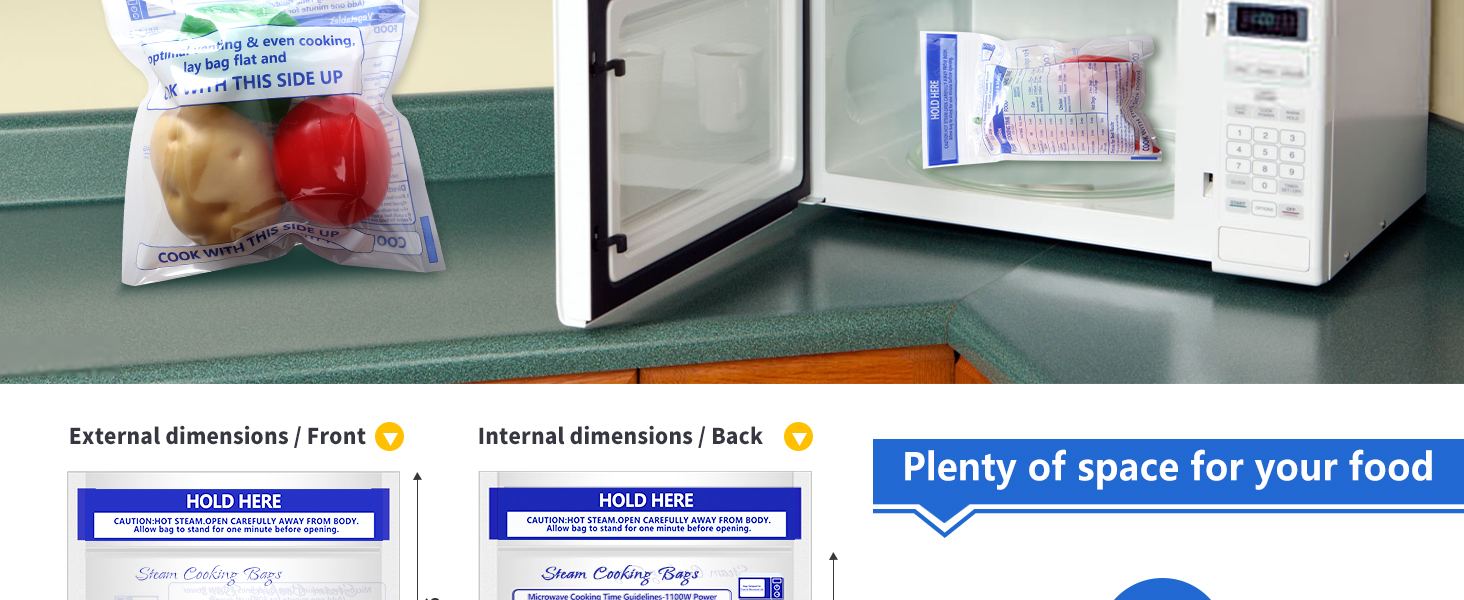 Zipper Microwave Steam Bags