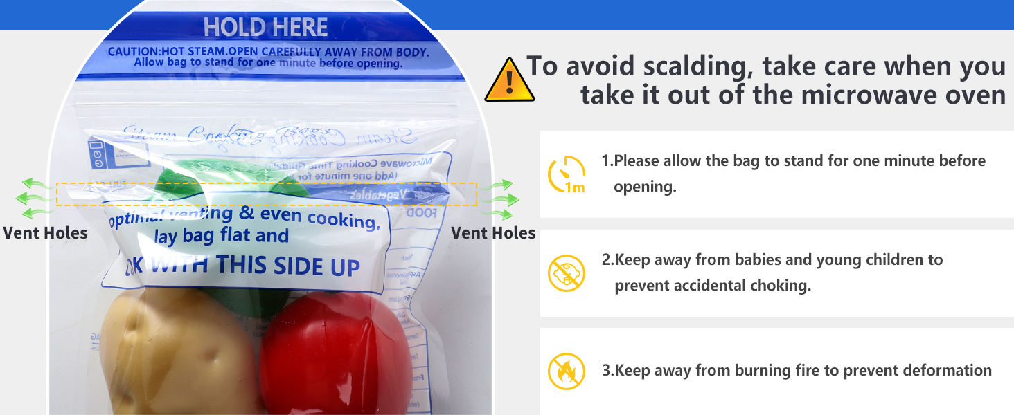 Zipper Microwave Steam Bags