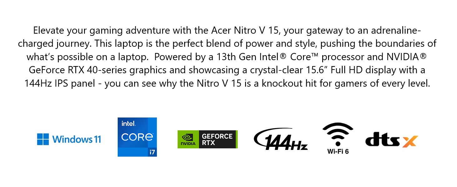 acer nitro V Intel; RTX laptop; 15.6” gaming laptop; Intel gaming laptops; RTX 40