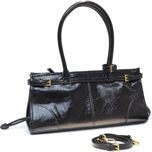 Shoulder Bags for Women Women's Crossbody Bag Soft Faux Leather Zipper Closure Detachable Long Strap